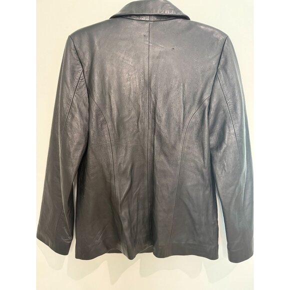 Vintage 90s Gian Mori Italian Genuine Leather Blazer, size large - Picture 8 of 14